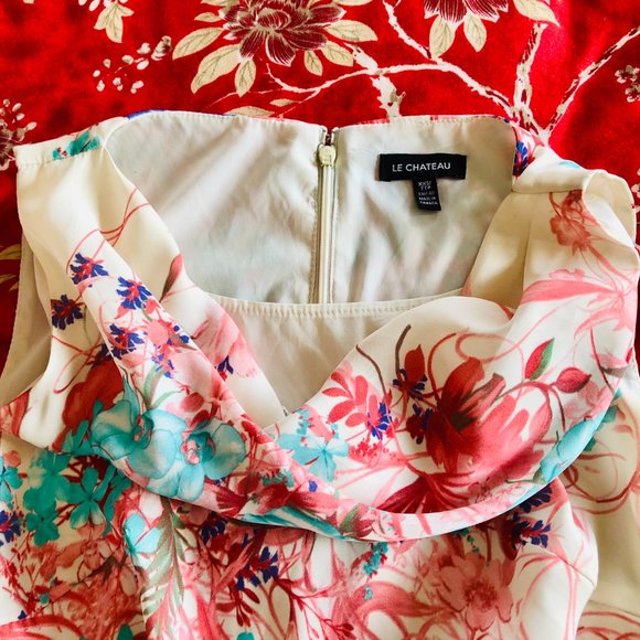 Beautiful Le Château Made-in-Canada Cowl Neck Midi Lined Pencil Dress XXS - Picture 14 of 16